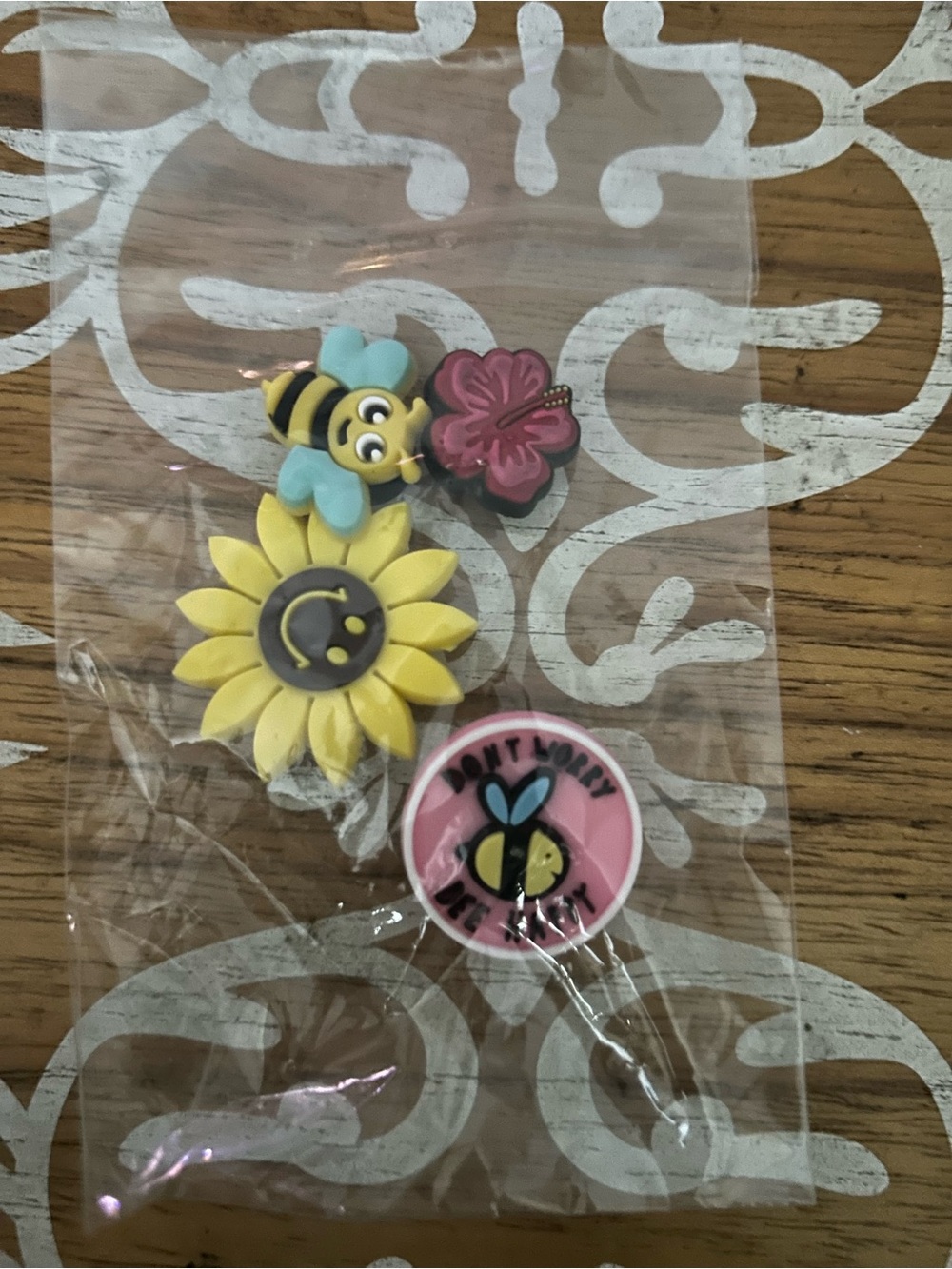 Kids Decorative Shoe Charms - Yellow Bee & Sunflower Set